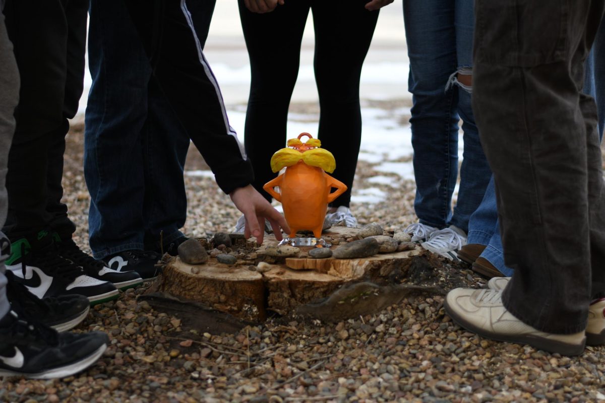 Students notice the presence of the Lorax after groundskeeping crews cut down a mulberry tree near the student entrance.